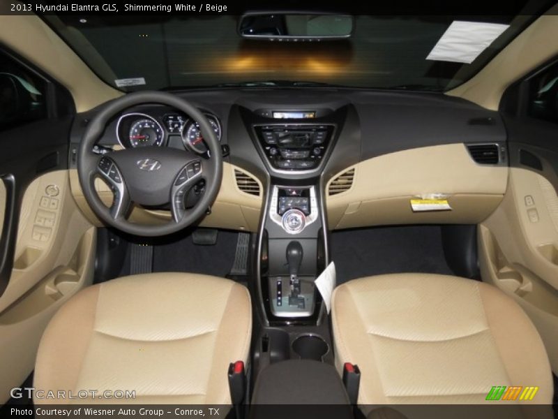 Shimmering White / Beige 2013 Hyundai Elantra GLS
