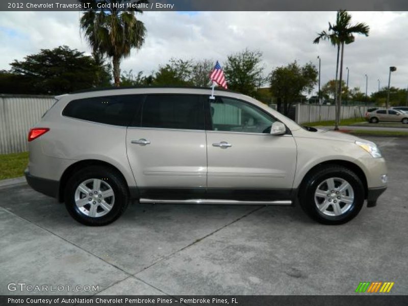 Gold Mist Metallic / Ebony 2012 Chevrolet Traverse LT