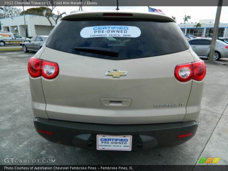 Gold Mist Metallic / Ebony 2012 Chevrolet Traverse LT