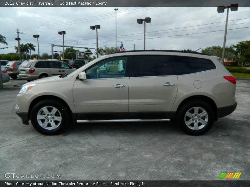 Gold Mist Metallic / Ebony 2012 Chevrolet Traverse LT