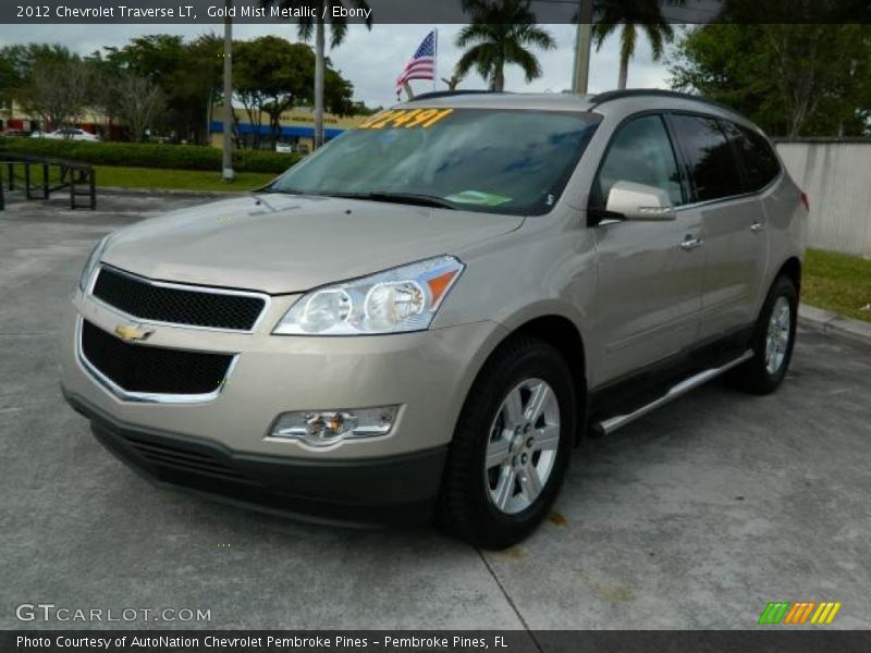 Gold Mist Metallic / Ebony 2012 Chevrolet Traverse LT