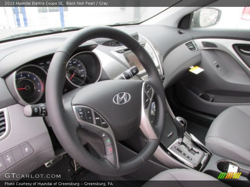 Black Noir Pearl / Gray 2013 Hyundai Elantra Coupe SE