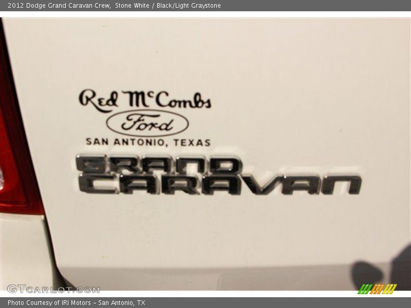 Stone White / Black/Light Graystone 2012 Dodge Grand Caravan Crew