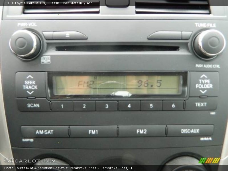 Classic Silver Metallic / Ash 2011 Toyota Corolla 1.8