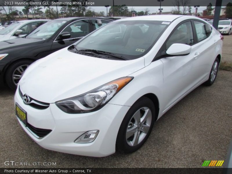 Shimmering White / Beige 2013 Hyundai Elantra GLS
