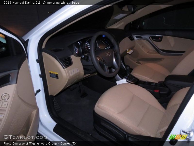 Shimmering White / Beige 2013 Hyundai Elantra GLS