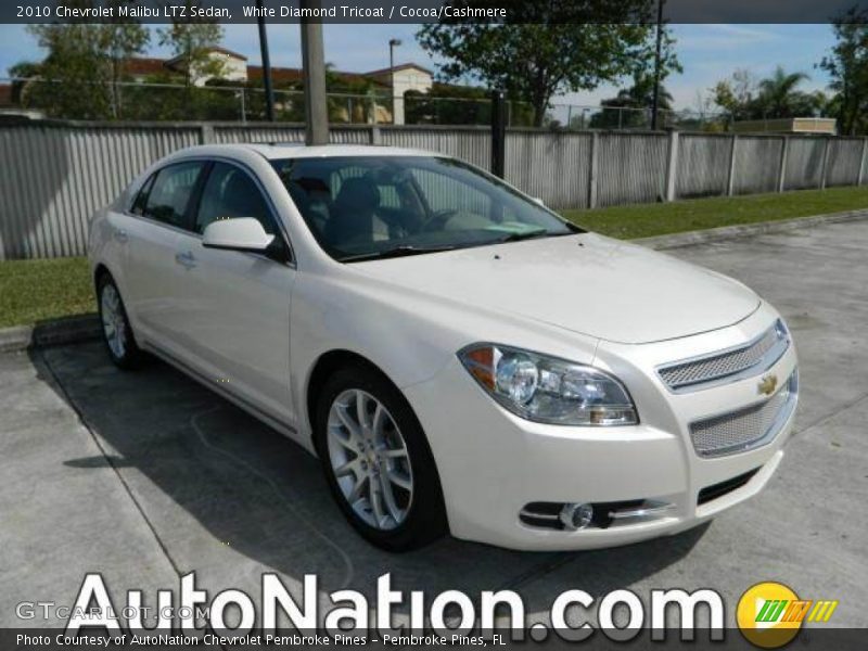 White Diamond Tricoat / Cocoa/Cashmere 2010 Chevrolet Malibu LTZ Sedan
