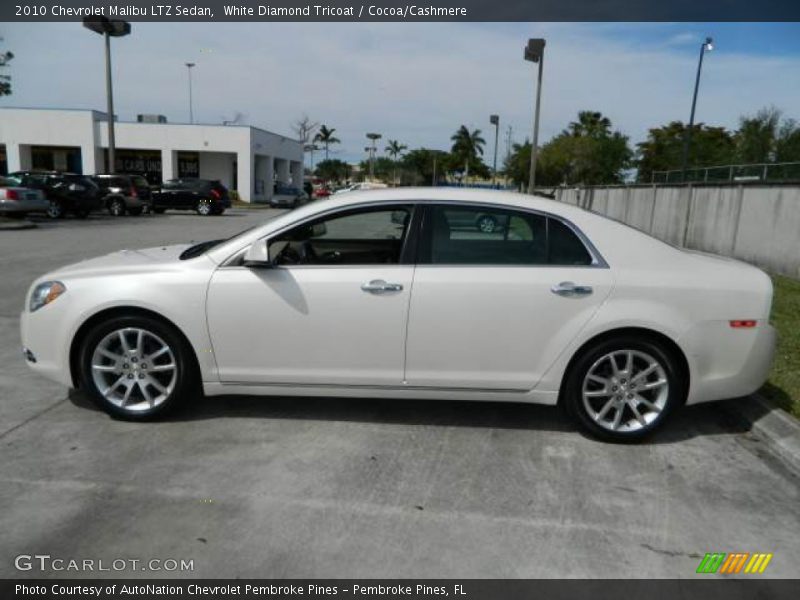 White Diamond Tricoat / Cocoa/Cashmere 2010 Chevrolet Malibu LTZ Sedan