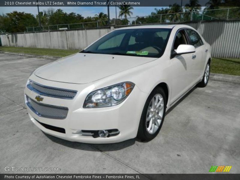 White Diamond Tricoat / Cocoa/Cashmere 2010 Chevrolet Malibu LTZ Sedan
