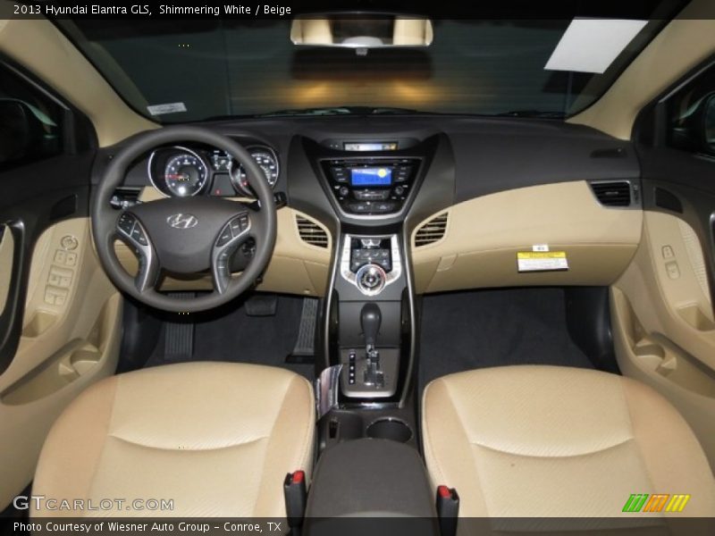 Shimmering White / Beige 2013 Hyundai Elantra GLS