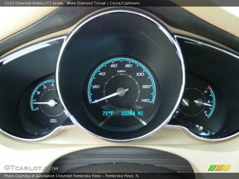 White Diamond Tricoat / Cocoa/Cashmere 2010 Chevrolet Malibu LTZ Sedan