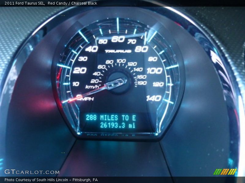 Red Candy / Charcoal Black 2011 Ford Taurus SEL