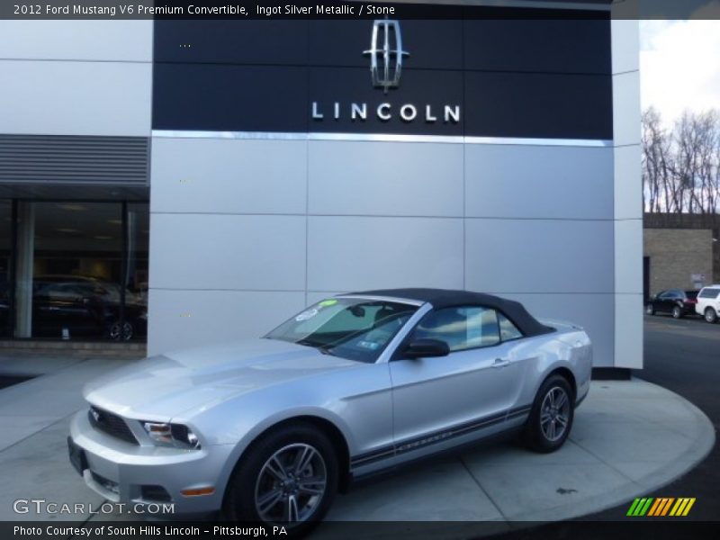 Ingot Silver Metallic / Stone 2012 Ford Mustang V6 Premium Convertible
