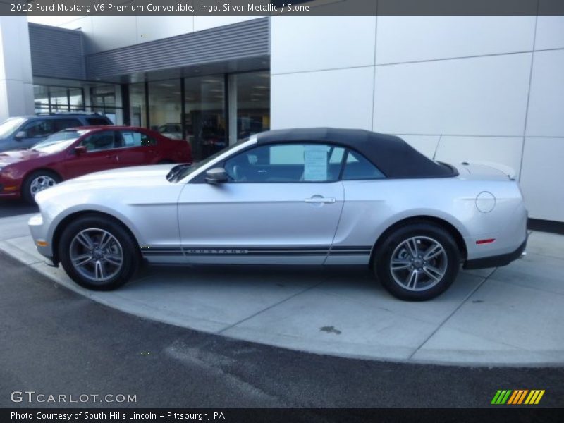 Ingot Silver Metallic / Stone 2012 Ford Mustang V6 Premium Convertible
