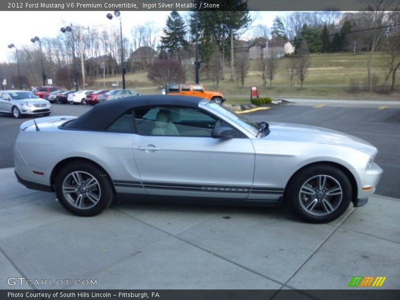 Ingot Silver Metallic / Stone 2012 Ford Mustang V6 Premium Convertible