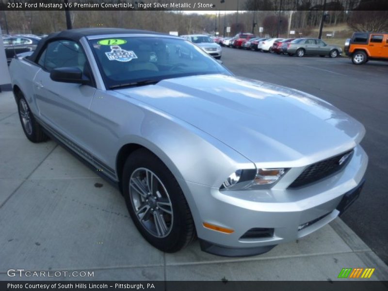 Ingot Silver Metallic / Stone 2012 Ford Mustang V6 Premium Convertible