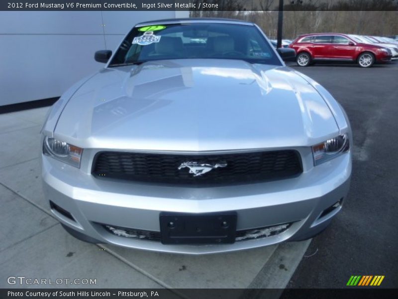 Ingot Silver Metallic / Stone 2012 Ford Mustang V6 Premium Convertible