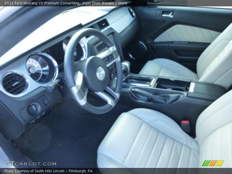Ingot Silver Metallic / Stone 2012 Ford Mustang V6 Premium Convertible