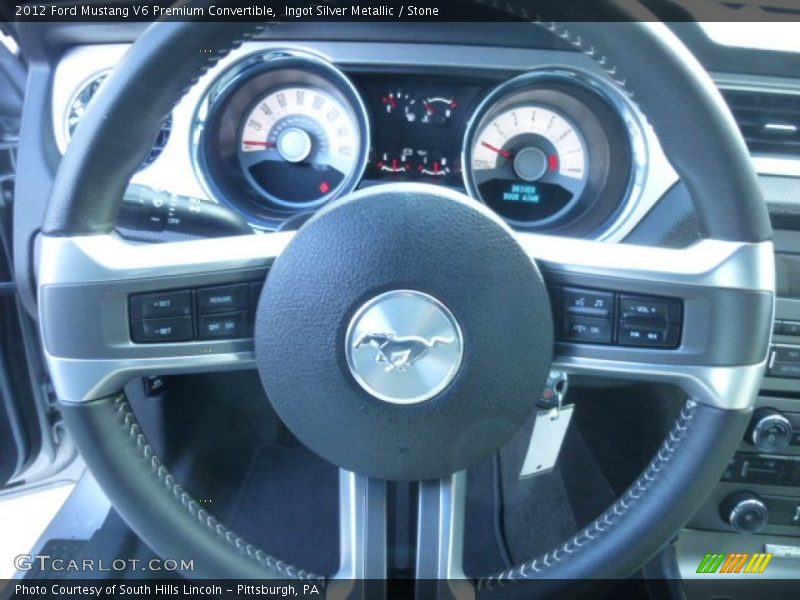 Ingot Silver Metallic / Stone 2012 Ford Mustang V6 Premium Convertible