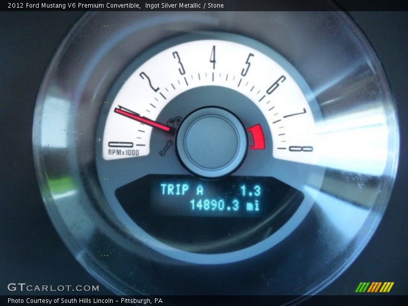 Ingot Silver Metallic / Stone 2012 Ford Mustang V6 Premium Convertible