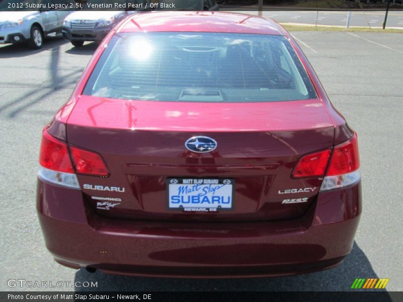 Venetian Red Pearl / Off Black 2012 Subaru Legacy 2.5i