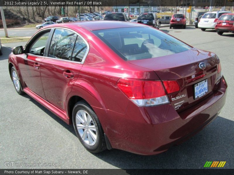 Venetian Red Pearl / Off Black 2012 Subaru Legacy 2.5i