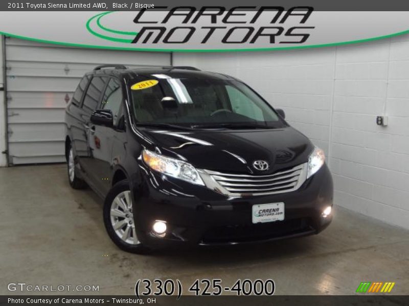 Black / Bisque 2011 Toyota Sienna Limited AWD