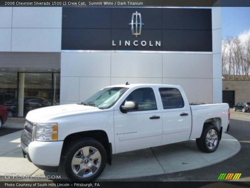 Summit White / Dark Titanium 2008 Chevrolet Silverado 1500 LS Crew Cab