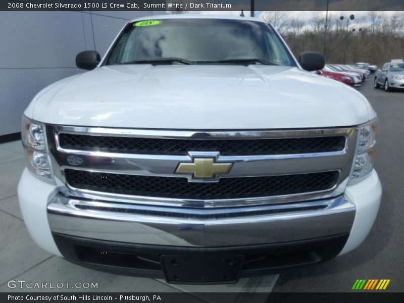 Summit White / Dark Titanium 2008 Chevrolet Silverado 1500 LS Crew Cab