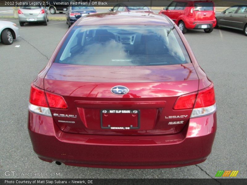 Venetian Red Pearl / Off Black 2012 Subaru Legacy 2.5i