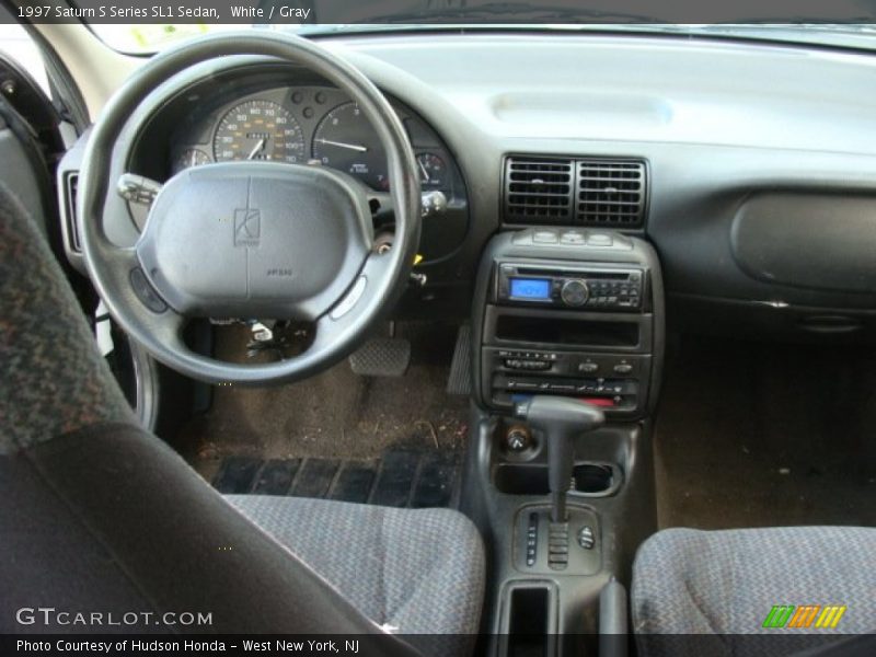 White / Gray 1997 Saturn S Series SL1 Sedan