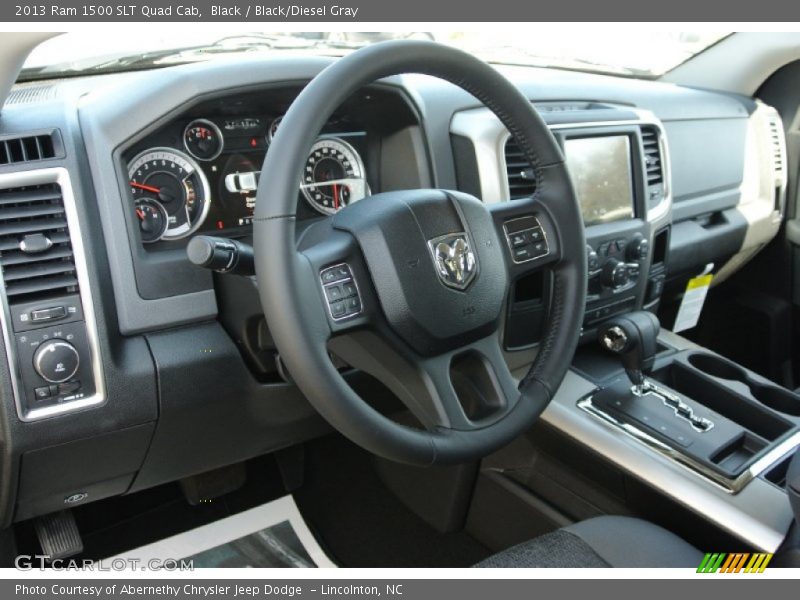 Black / Black/Diesel Gray 2013 Ram 1500 SLT Quad Cab