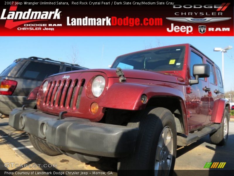 Red Rock Crystal Pearl / Dark Slate Gray/Medium Slate Gray 2007 Jeep Wrangler Unlimited Sahara