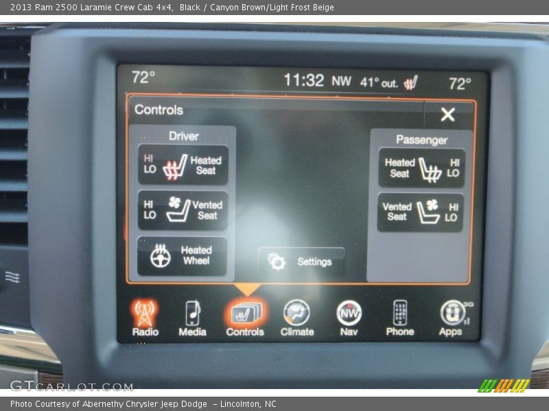 Controls of 2013 2500 Laramie Crew Cab 4x4