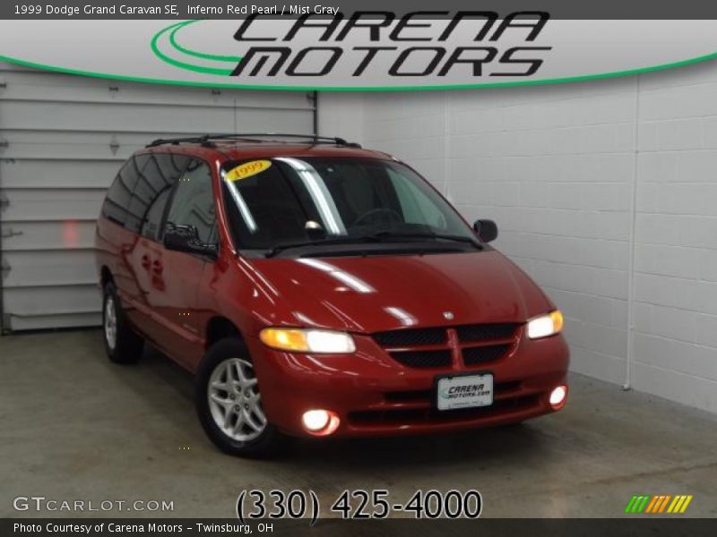 Inferno Red Pearl / Mist Gray 1999 Dodge Grand Caravan SE