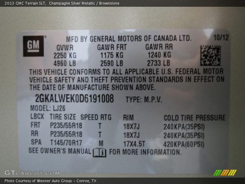 Champagne Silver Metallic / Brownstone 2013 GMC Terrain SLT
