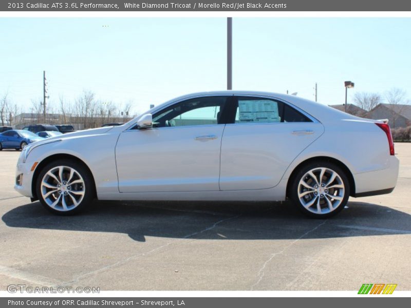 White Diamond Tricoat / Morello Red/Jet Black Accents 2013 Cadillac ATS 3.6L Performance
