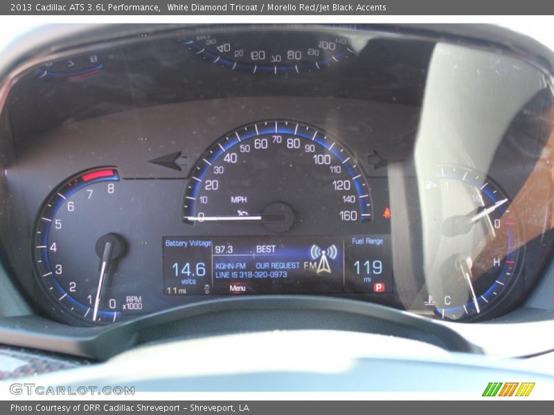White Diamond Tricoat / Morello Red/Jet Black Accents 2013 Cadillac ATS 3.6L Performance