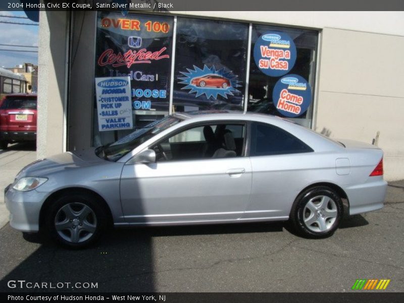 Satin Silver Metallic / Black 2004 Honda Civic EX Coupe