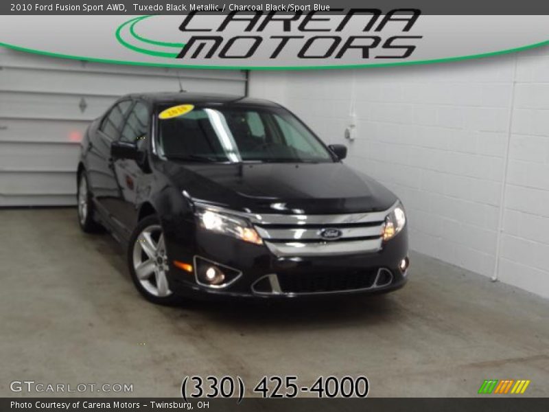 Tuxedo Black Metallic / Charcoal Black/Sport Blue 2010 Ford Fusion Sport AWD