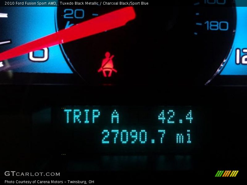 Tuxedo Black Metallic / Charcoal Black/Sport Blue 2010 Ford Fusion Sport AWD
