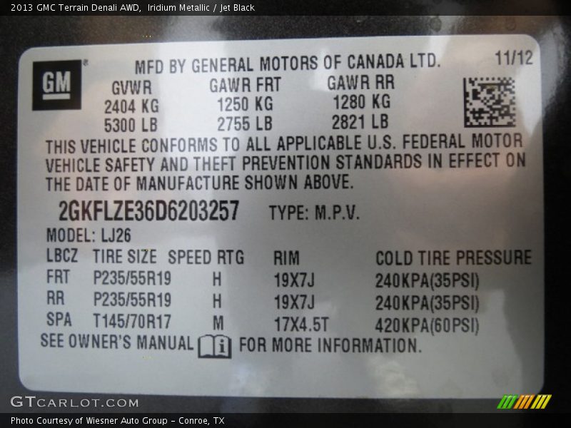 Iridium Metallic / Jet Black 2013 GMC Terrain Denali AWD