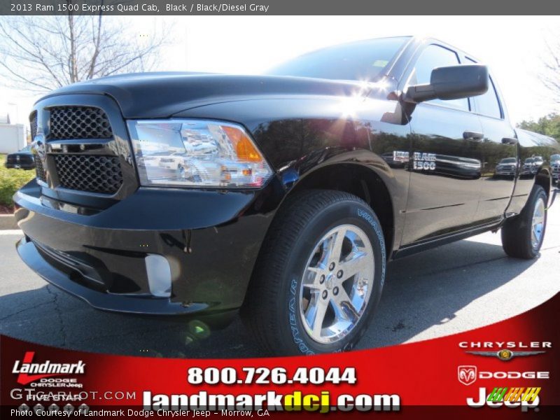 Black / Black/Diesel Gray 2013 Ram 1500 Express Quad Cab