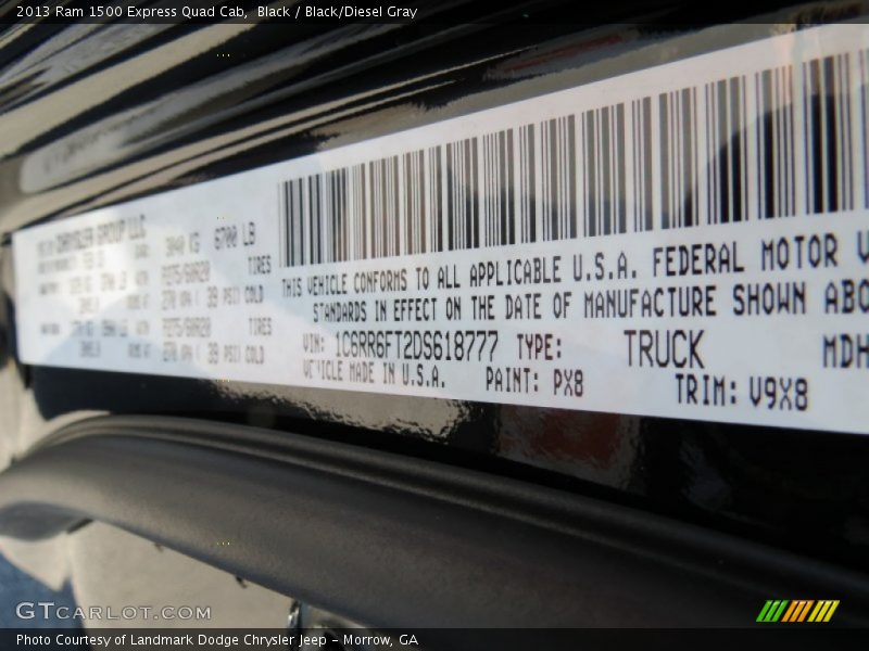 Black / Black/Diesel Gray 2013 Ram 1500 Express Quad Cab