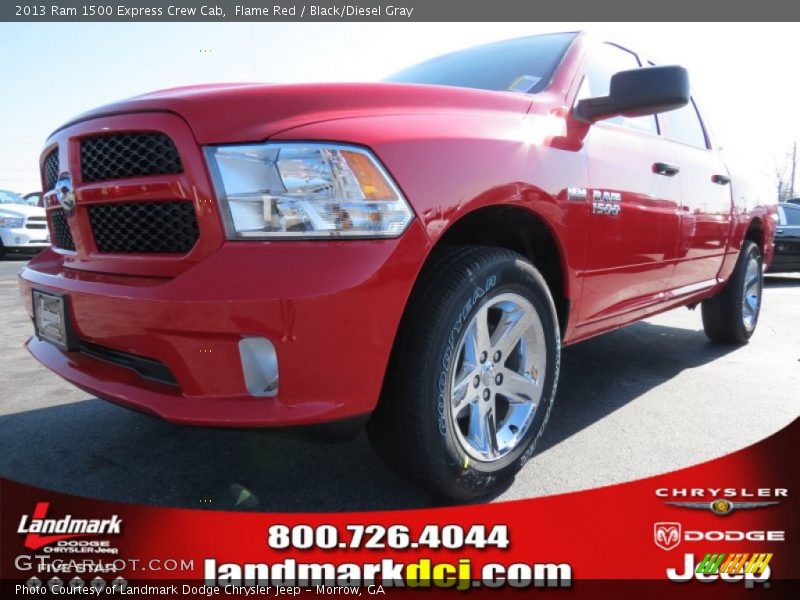 Flame Red / Black/Diesel Gray 2013 Ram 1500 Express Crew Cab