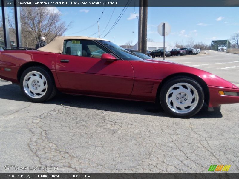 Dark Red Metallic / Saddle 1991 Chevrolet Corvette Convertible