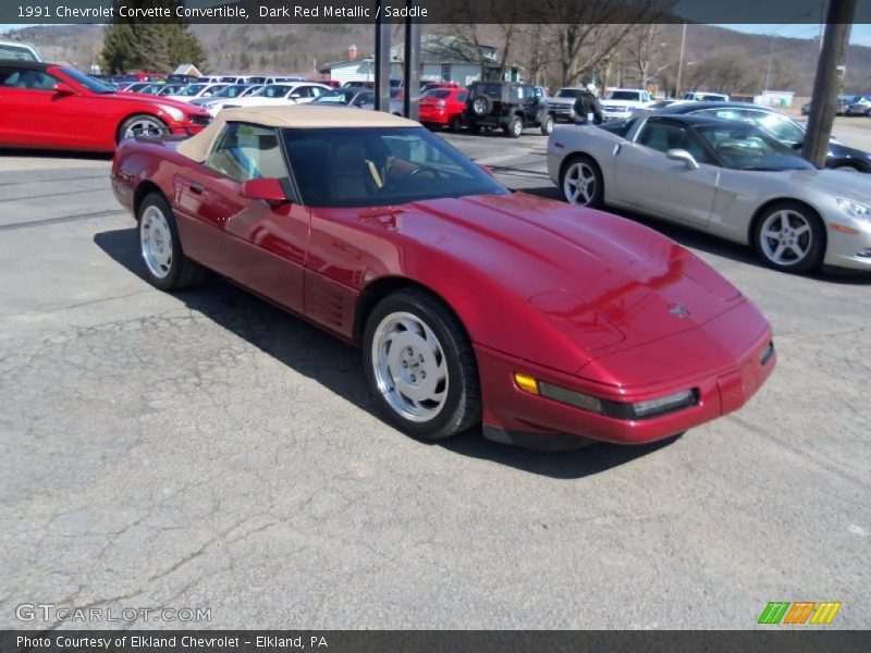 Dark Red Metallic / Saddle 1991 Chevrolet Corvette Convertible
