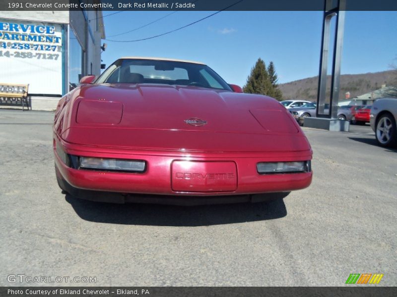 Dark Red Metallic / Saddle 1991 Chevrolet Corvette Convertible