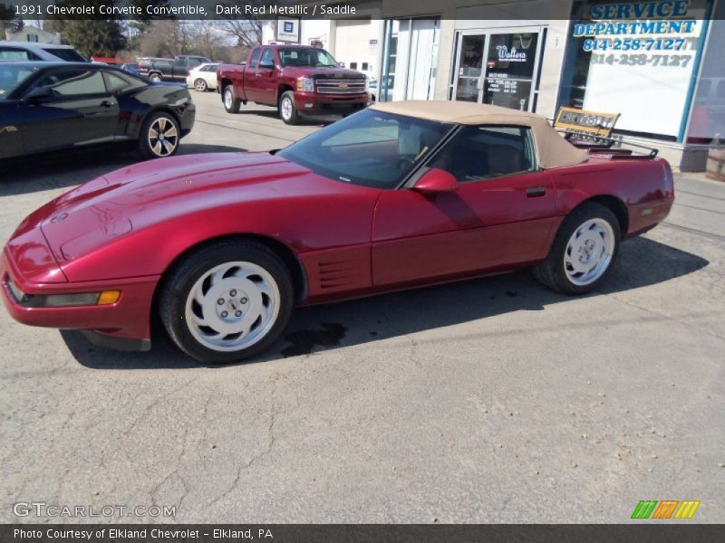 Dark Red Metallic / Saddle 1991 Chevrolet Corvette Convertible