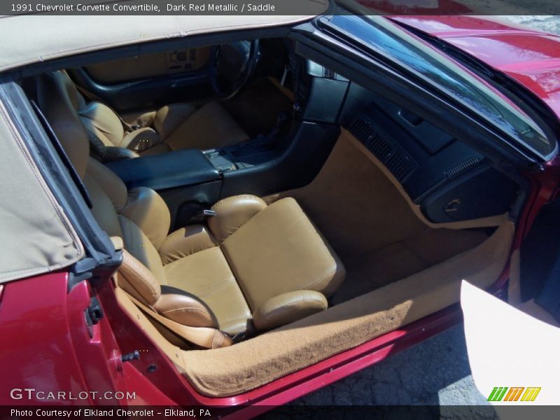 Dark Red Metallic / Saddle 1991 Chevrolet Corvette Convertible